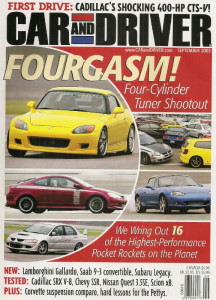 CAR & DRIVER 2003 SEPT - THE PETTYs, SSR, CTS-V, SRX-8